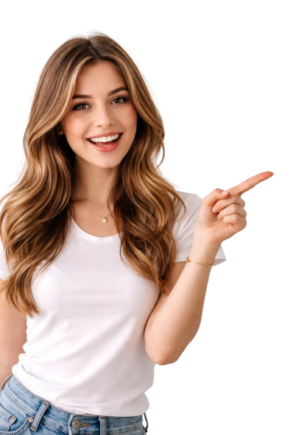 gambar cewek cantik menunjuk ke arah kanan removebg preview