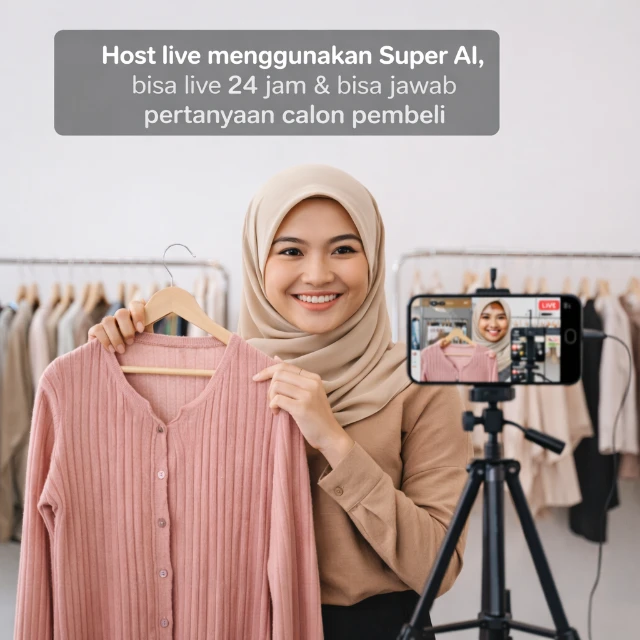 host live pegang kaos