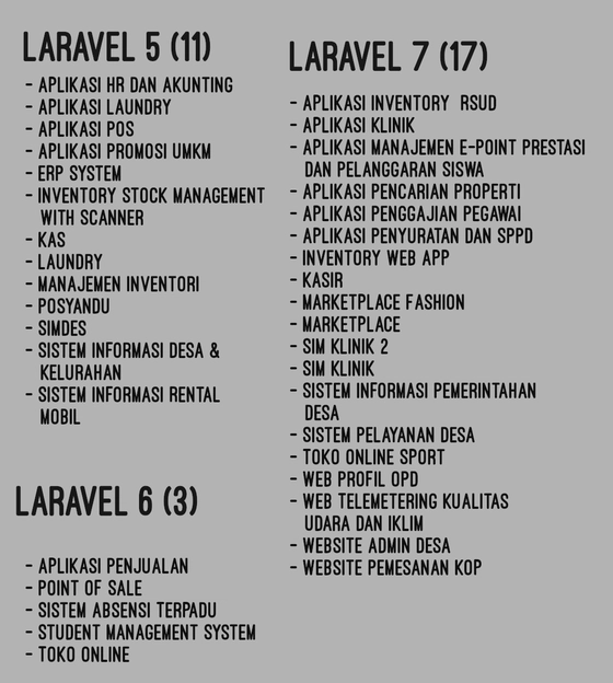 laralevel 5 & 7