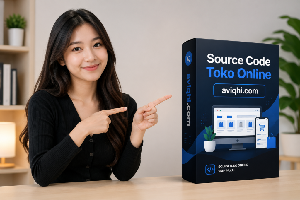 gambar produk source code toko online cewek cantik nunjuk